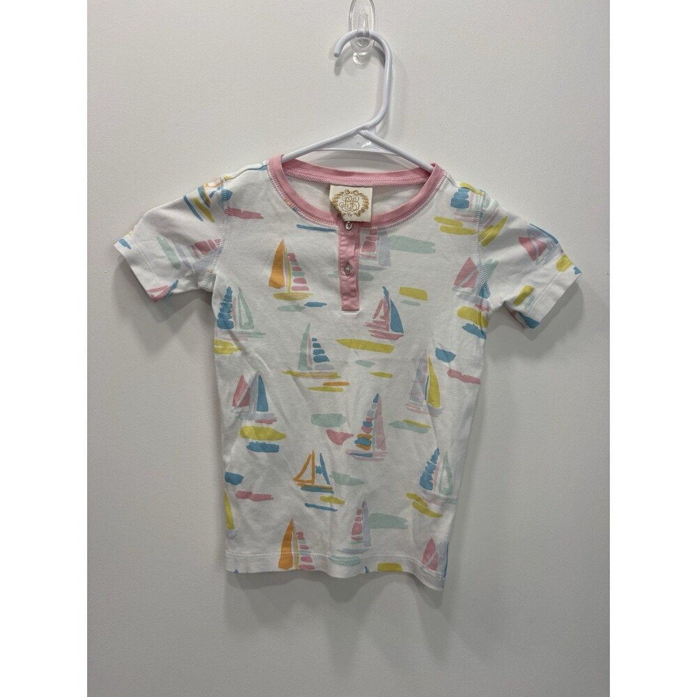Beaufort Bonnet Company Pastel Sailboat Shirt Girls Size 5 Soft TBBC
